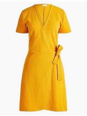 J. Crew Golden Yellow Wrap Midi Dress